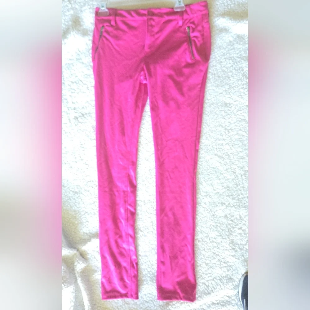 Old Navy Kids Girls Pink Super Skinny  Casual Bottoms With Zipper Pockets.